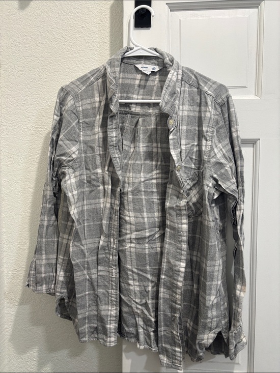 Old Navy Tops - Old Navy Gray and White Plaid Button-Down Shirt